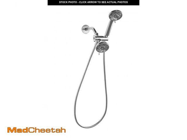 Lot 74-12535811 - Mainstays 3-Setting Luxury Shower Combo with 19 Possible Flow Combinations, Chrome - UNUSED