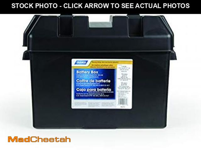Lot 74-12399592 - Camco Large Battery Box with Straps and Hardware - Group 27, 30, 31 |Safely Stores RV, Automotive, a...
