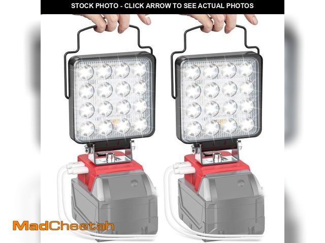 Lot 74-11545424 - 2PCS Cordless LED Work Light for Milwaukee Battery: Ecarke 60W 6000LM for Milwaukee Light for m18 Wo...