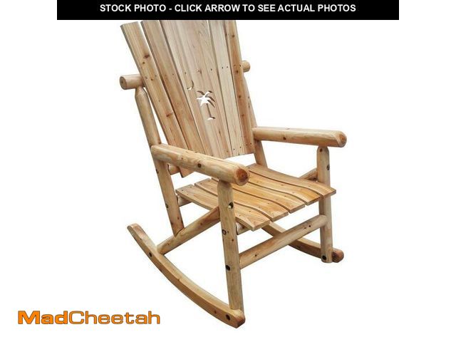 Lot 74-12464386 - *SEE DETAILS* Leigh Country Aspen Wood Outdoor Palmetto Rocking Chair *SEE DETAILS*  - USED