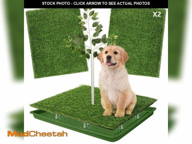 Lot 74-12887623 - Dog Grass Pad with Tray â 2 Pack Replaceable Artificial Grass Puppy Training Pad, Quick Absorbent ...