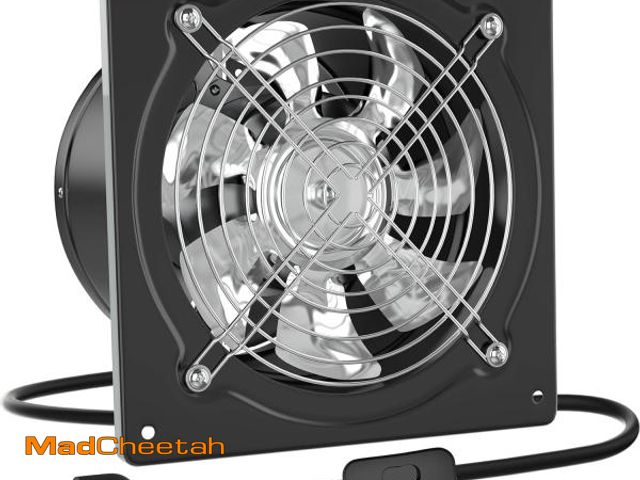 Lot 74-10967854 - HG Power 8 Inch Exhaust Fan with Switch, Powerful Kitchen Exhaust Fan with Damper, Potable Window Fa...