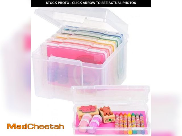 Lot 74-12396746 - (MISSING 2 CASES )IRIS USA 5" x 7" Photo Storage Box Craft Keeper, Transparent Protection Container ...