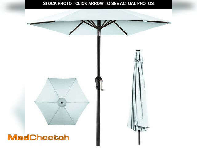 Lot 74-13775704 - Best Choice Products 10ft Outdoor Steel Market Patio Umbrella w/ Crank, Tilt Push Button, 6 Ribs - B...