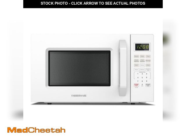 Lot 74-14242912 - Farberware 1.1 cu. ft. 1000-Watt Compact Microwave Oven, White - UNUSED