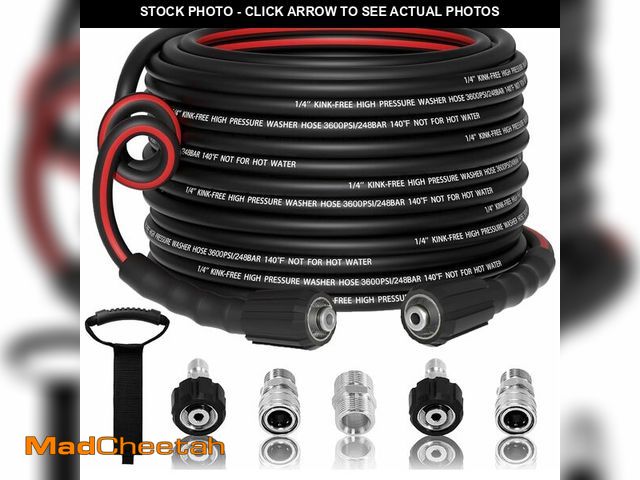 Lot 74-14273869 - VIVIDWASH Flexible 1/4" Pressure Washer Hose 50FT,3600PSI Kink Resistant Power Washer Replacement Ho...