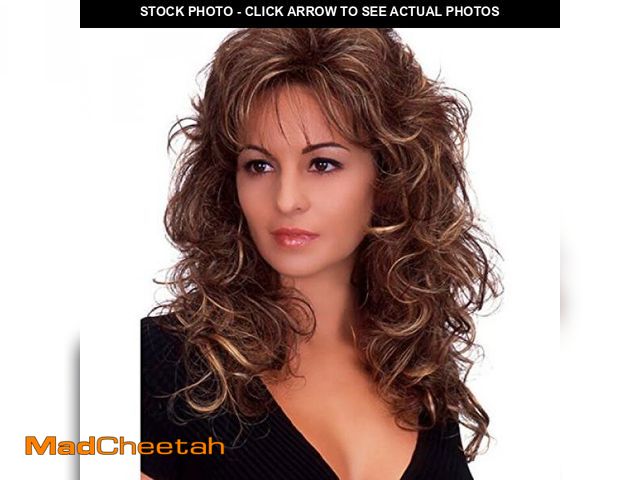 Lot 74-11548725 - Deifor Women 80s Rocker Wigs Long Curly Heat Resistant Synthetic Natural Looking Hair for Cosplay(Br...