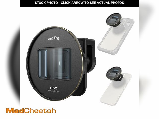 Lot 74-13574617 - SmallRig 1.55XT Anamorphic Lens for Phone, 2.76:1 Widescreen Cinematic Blue Flare Lens for T-mount P...