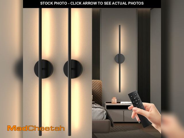 Lot 74-14432519 - Tartek Battery Operated Wall Sconces Set of Two, Rechargeable Wall Lights with Remote Control, Dimma...