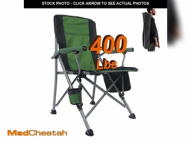 Lot 74-14287721 - BN-LINK Oversized Folding Camping Chair, Heavy Duty Support 400 Lbs Portable Padded Arm Chair with C...