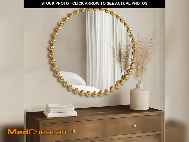 Lot 74-12510339 - Madison Park Round Mirror, Metal Frame Circle Mirror 36 inch, Wall Art Decor Mounted Hanging for Ent...
