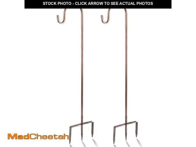 Lot 74-12602583 - EXCMARK 2 Pack Shepherd Hook 48 inch 1/2 inch Thick Use at Weddings, Hanging Solar Lights, Lanterns,...