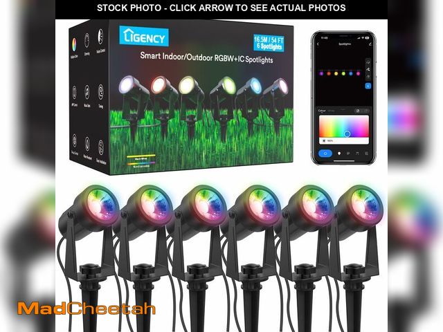 Lot 74-14269501 - Ligency Spotlight Outdoor Smart Low Voltage Landscape Lights, 6 Pack Outdoor Spot Lights IP65 Waterp...