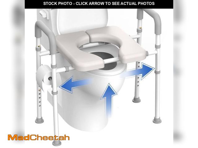 Lot 74-12441424 - Raised Toilet Seat with Handles - Width &amp; Height AdjustableToilet Seat Risers for Seniors, Heavy...