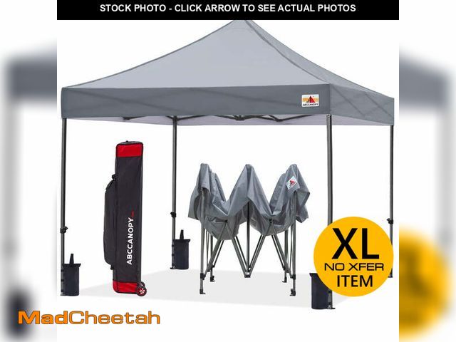 Lot 74-13815555 - ABCCANOPY 10' x 10' Gray Outdoor Commercial Instant Shelter Metal Patio Pop-Up Canopy - UNUSED