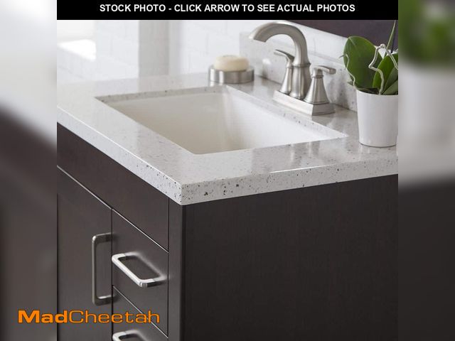 Lot 74-12663439 - Home Decorators Collection 31 in. W x 22 in. D Engineered Solid Surface White Rectangular Single Sin...