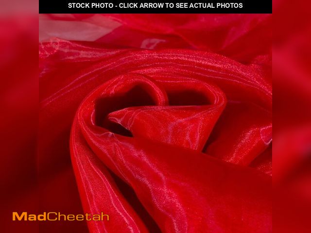 Lot 74-12712130 - Fynite Red Organza Fabric by The Yard | 10 Yard Long | 44" Wide | Bridal Soft Sheer Organza Tulle fo...