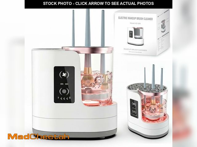 Lot 74-13946790 - 3-in-1 Electric Makeup Brush Cleaner with Air Drying Fan, Automatic Wash &amp; Rinse, USB Powered, D...