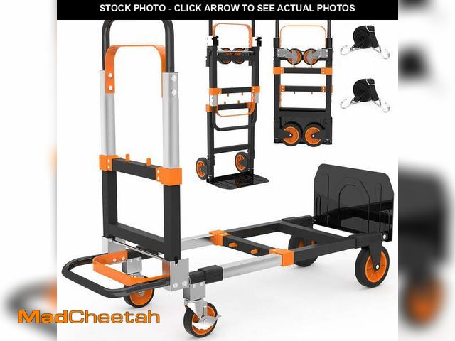 Lot 74-14435541 - Yacona 3-in-1 Folding Hand Truck, Foldable Dolly Cart with Wheels Heavy Duty, Convertible Hand Cart ...