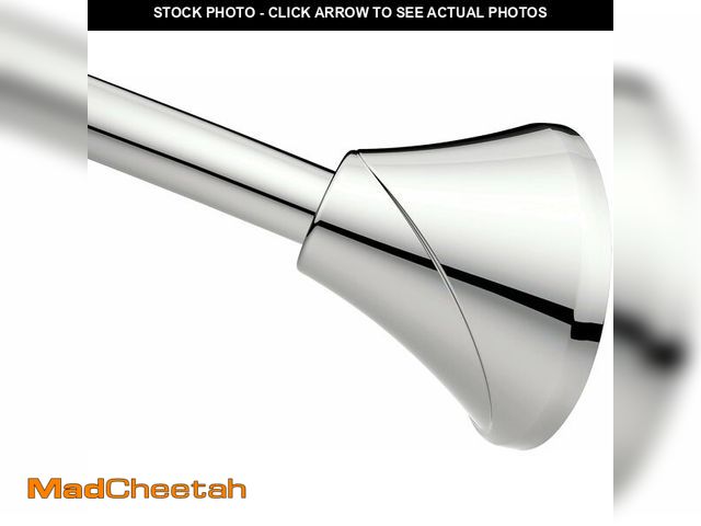 Lot 74-13844707 - Moen Curved Adjustable Spring Tension No Drill Shower Curtain Rod for Bathroom, Chrome Finish, CSR21...