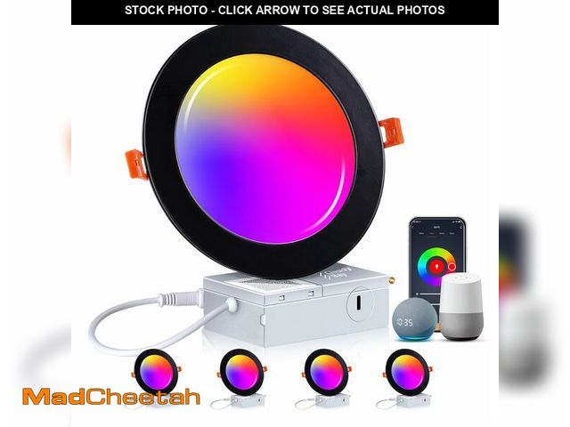 Lot 74-12699469 - CLOUDY BAY [4 Pack] 6inch Smart WiFi LED Recessed Lights,RGBCW Color Changing Recessed Lighting,Comp...