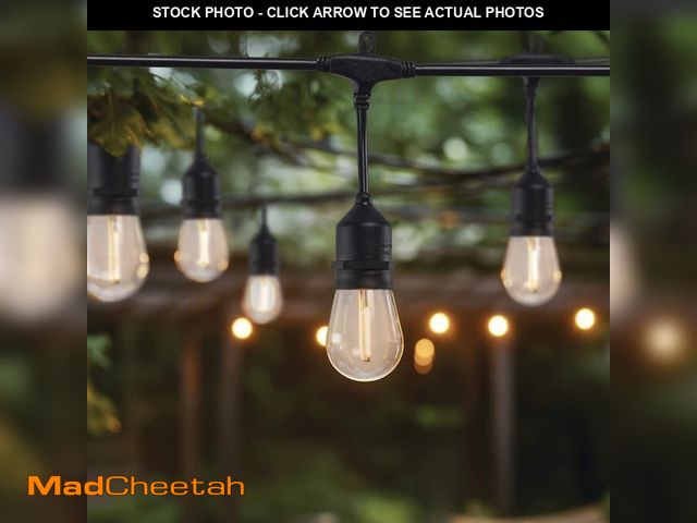 Lot 74-12557626 - Monteaux Lighting 24-Light 48 ft. Plug-in Indoor/Outdoor Edison Plug-in Integrated LED Filament Bulb...
