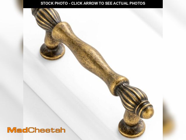 Lot 74-13566850 - BEROSSA 10 Pack 3 Inch Antique Brass Cabinet Pulls Vintage Brass Cabinet Handles Brass Hardware for ...