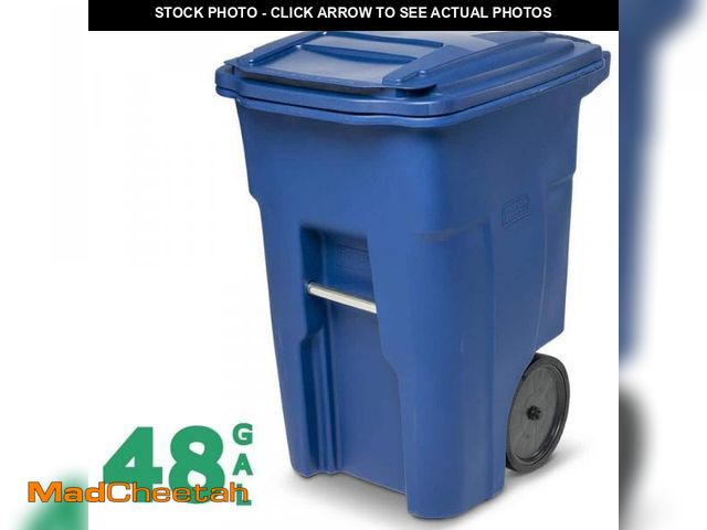Lot 74-12485851 - Toter 48 Gal. Blue Outdoor Trash Can with Quiet Wheels and Lid - USED