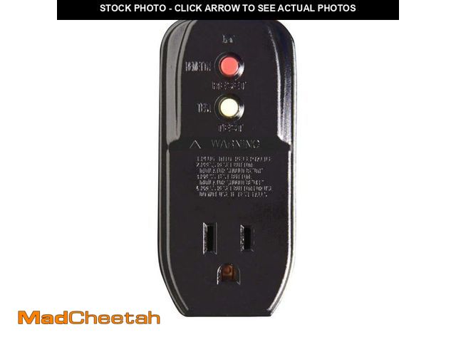 Lot 74-14278134 - Husky 15 Amp Grounded GFCI Outlet Adapter, Black - UNUSED