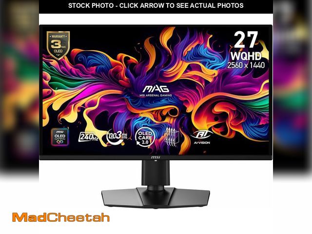 Lot 74-14307524 - msi MAG 274QP QD-OLED X24 27-Inch WQHD Gaming Monitor, 2560 x 1440 Quantum Dot OLED Panel, 240Hz, 0....