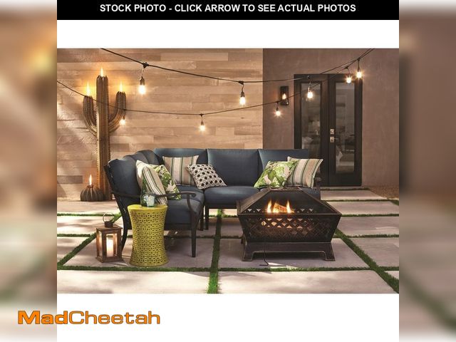 Lot 74-12921167 - *DENTED* Hampton Bay Tipton 34.00 in. W Rubbed Bronze Steel Wood Outdoor Fire Pit with Screen and Po...