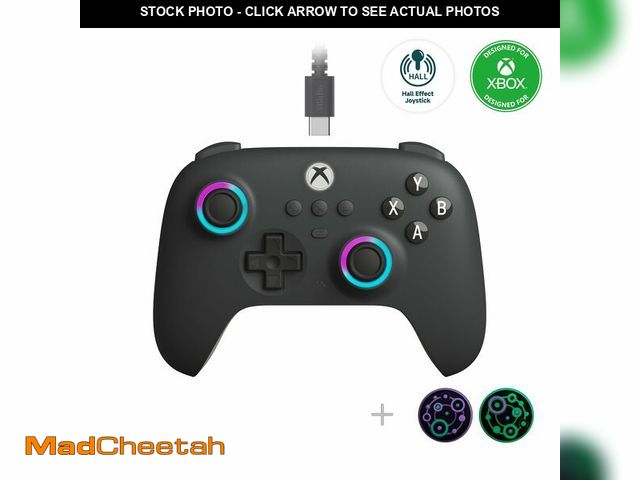 Lot 74-13539712 - 8Bitdo Ultimate C Hall Effect Joysticks/Hall Trigger Wired Controller with RGB Lighting Fire Ring, 3...