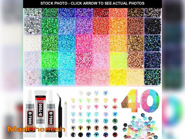 Lot 74-13632373 - Zefy 40 Colors Resin Jelly Rhinestones for Bedazzling, 3mm 32000 Pcs Flatback Gems for Crafting, Bed...