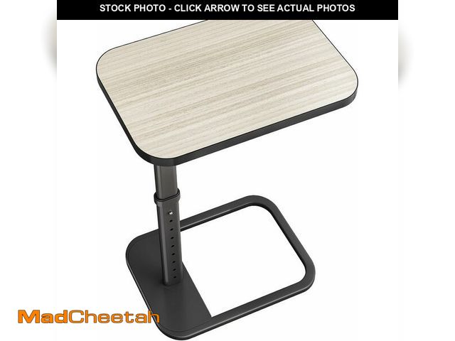 Lot 74-13583096 - Driftwood Grey TV Tray Table, Adjustable Height &amp; Rounded Metal Corners, Snack Table for Couch, ...