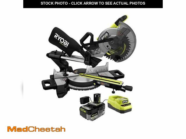 Lot 74-12799365 - RYOBI ONE+ HP 18V Brushless Cordless 10 in. Sliding Compound Miter Saw Kit with 4.0 Ah HIGH PERFORMA...