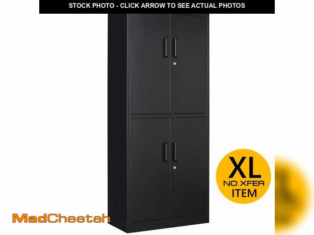 Lot 74-13226202 - LISSIMO 31.5 in. W x 70.87 in. H x 15.7 in. D Adjustable 2 Shelves Steel Locking Freestanding Cabine...