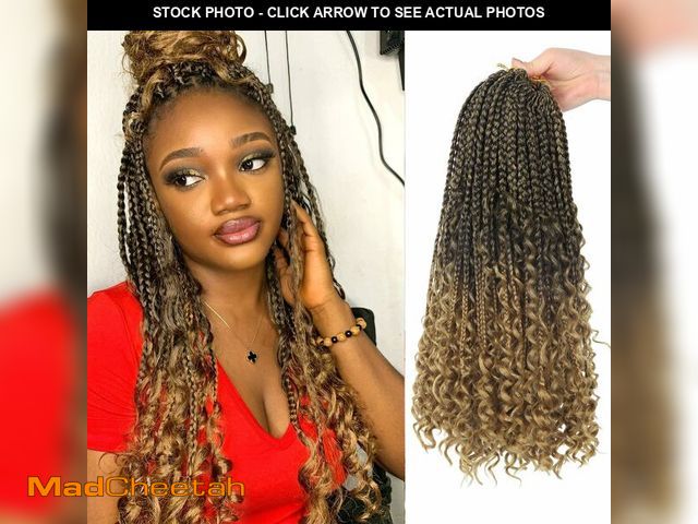 Lot 74-14209138 - Goddess Box Braids Crochet Hair With Curly Ends 16 Inch Bohomian Box Braids Crochet Braids 8 Packs 3...