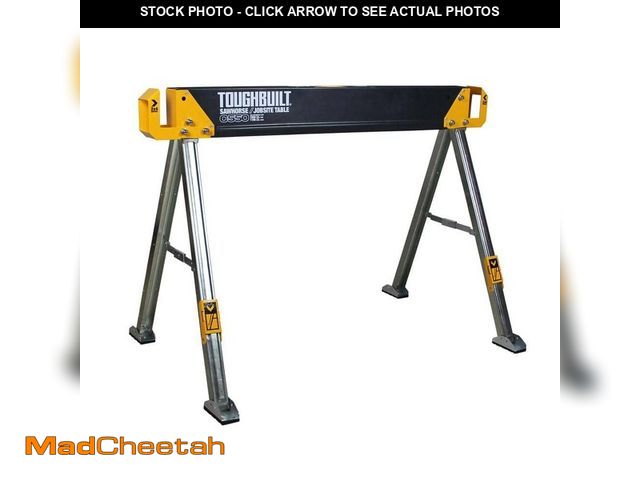 Lot 74-12690492 - 41.54 in. W x 28.8 in. H C550 Powder-Coat Steel Sawhorse and Jobsite Table with 1100 lb capacity - U...