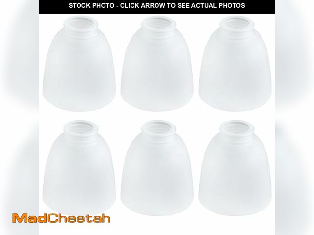 Lot 74-12697648 - 6 Pack White Frosted Ceiling Fan Light CoversÃ¯Â¼ÅBell Shaped Glass Lamp Shade Covers Replacements ...
