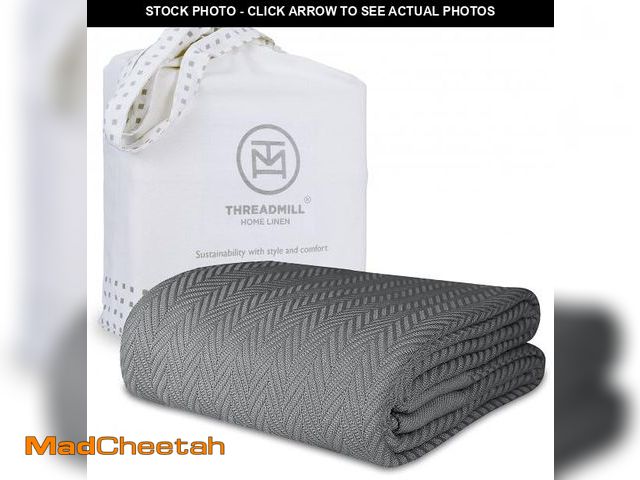 Lot 74-12314048 - Threadmill Luxury Cotton Blankets for Twin Size Bed | All-Season 100% Cotton Twin Blanket for Bed | ...