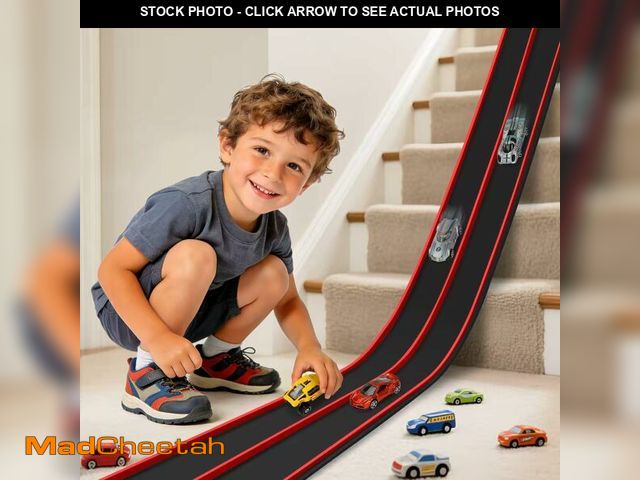 Lot 74-13960408 - Flexible Race Track Toys for Kids, 15 Ft Flex Tracks Starter Set with Strong Suction Cups - Compatib...
