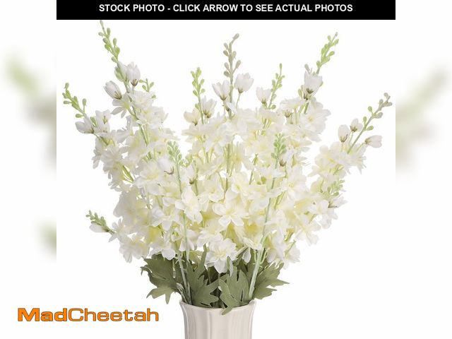 Lot 74-14051462 - Ovveroche 10 Pcs Delphinium Artificial Flowers for Decoration, 33.86 Inch Long Stem Larkspur Fake Fl...