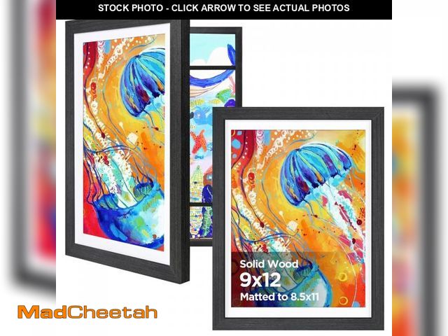 Lot 74-12438157 - KINLINK 9x12 Kids Art Frames Set of 2, Solid Wood Kids Artwork Frames Changeable with Acrylic Front ...