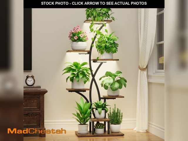 Lot 74-14151690 - Plant Stand Indoor with Grow Lights - 47" Corner Plant Stands for Indoor Plants, 7 Tiered Plant Shel...