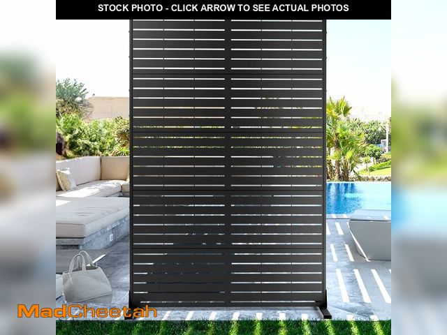 Lot 74-12570691 - FENCY Metal Privacy Screen with Stand 72" HÃâ44" W Outdoor Freestanding Privacy Panels, Outdoor P...