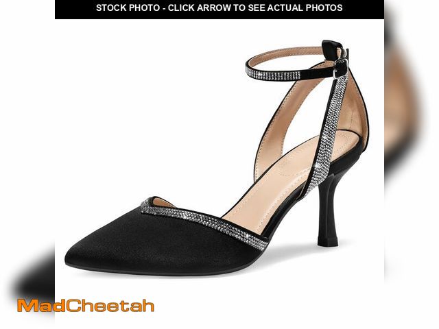 Lot 74-13717891 - mysoft Women's Pumps Shoes Pointed Toe Kitten Low Heels Stiletto Ankle Strap Closed Toe Wedding Part...