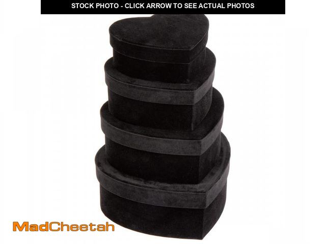 Lot 74-12115206 - GnFlus Black Gift Boxes with Lids for Presents 4 Pack Velvet Nesting Valentines Day Gifts Box for Ar...