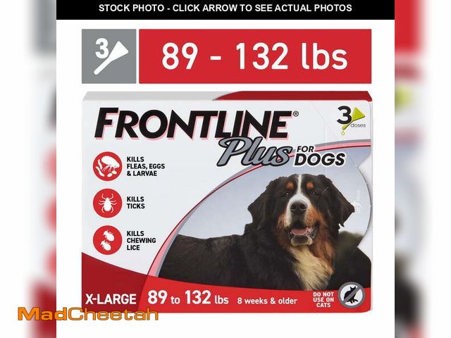 Lot 74-12861523 - FRONTLINE Plus for Dogs Flea &amp; Tick Extra-Large Breed Dog Spot Treatment, 89 - 132 lbs, 3 Count ...