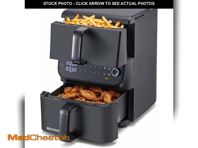 Lot 74-14591154 - Elite Gourmet EAF6535 Dual Stacked Air Fryer, 10.5Qt, 1700W, Black - USED