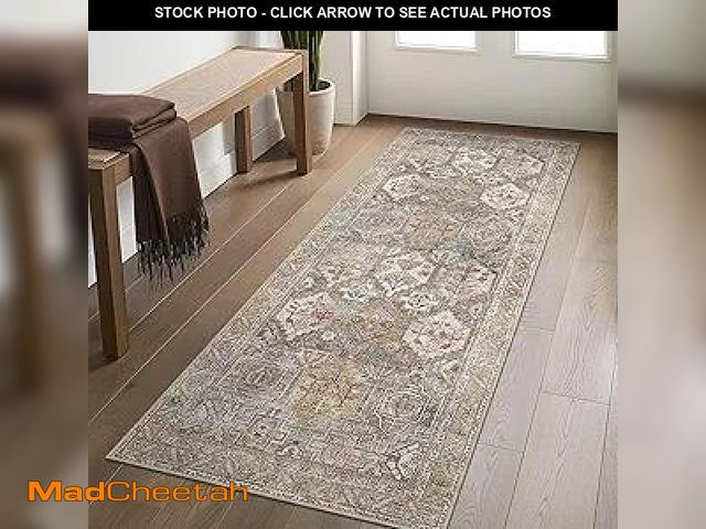 Lot 74-12126503 - Bavni Kitchen Rug 2x5 Runner Rugs for Hallways Entryway, Washable Vintage Print Carpet, Ultra-Thin C...
